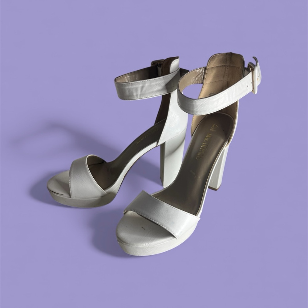 Dream Pairs White Block Heel Sandals